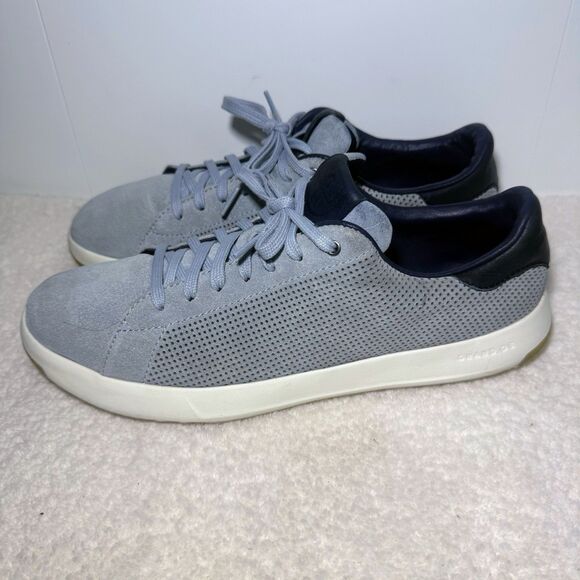 Cole Haan Grandpro Tennis Sneakers Mens Size 11 Gray Suede Low Top Shoes - Picture 1 of 9